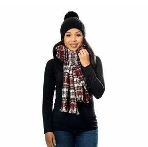 Women's Emanuel Geraldo Hat & Blanket Scarf Set Multi Color Plaid One Size NWT
